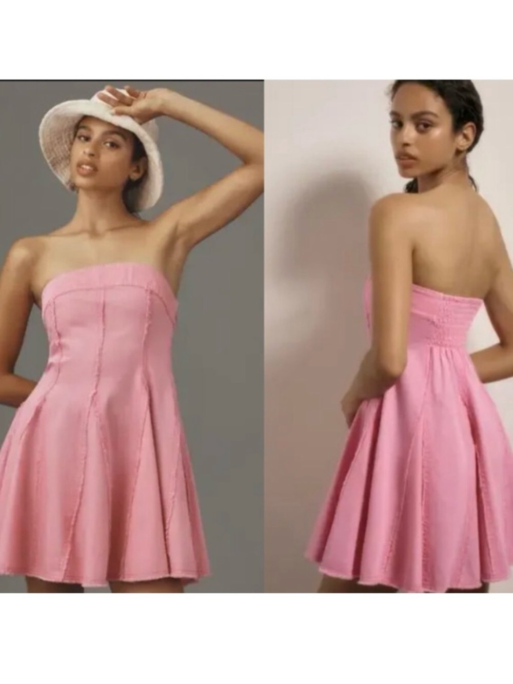 NWT Anthropologie Pilcro Strapless Pink Mini Dress